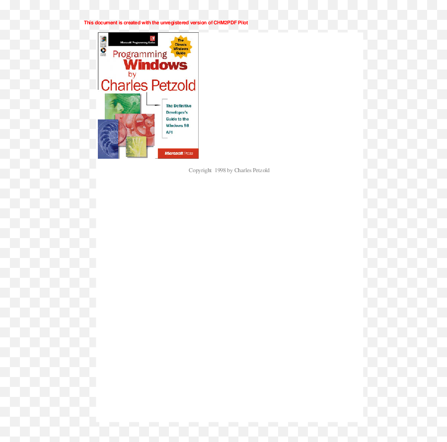 Pdf Programming Windows - Win32 Api Mspress Charles Vertical Png,Paint Icon Windows 98