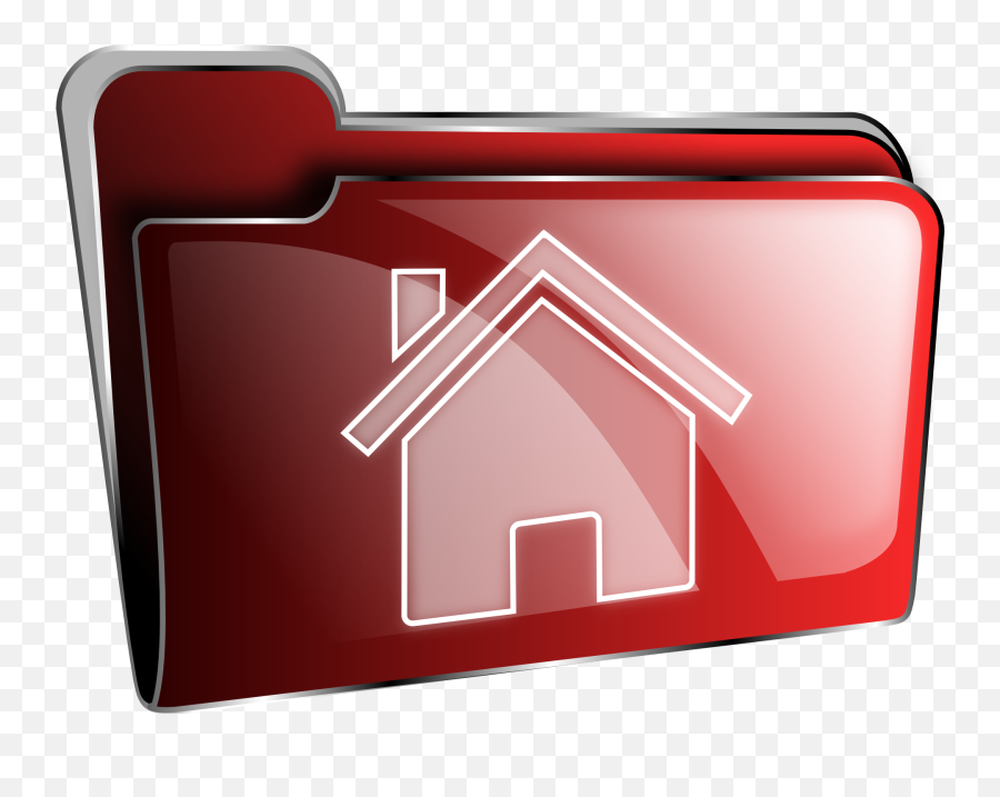 Red Folder With House Silhouette Icon - Home Folder Icon Png,Home Icon File