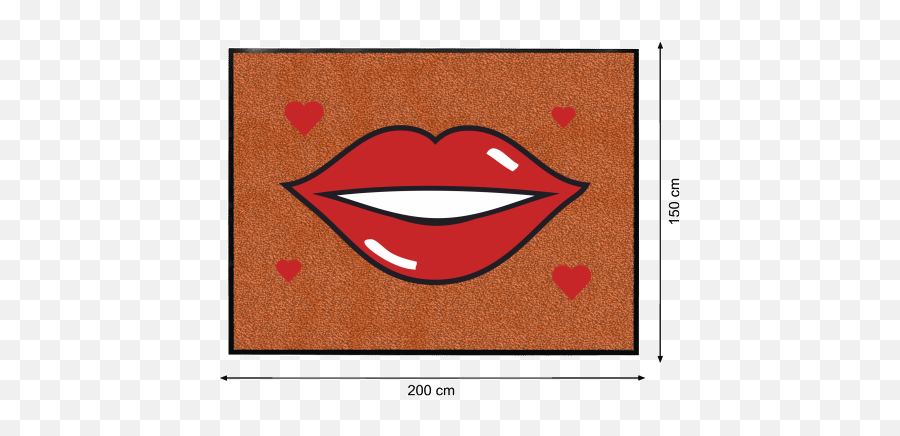 Personalised Printed Doormat 200 X 150 Cm With Printing Red Lips - Vegetation Regions Of Canada Png,Lip Print Png