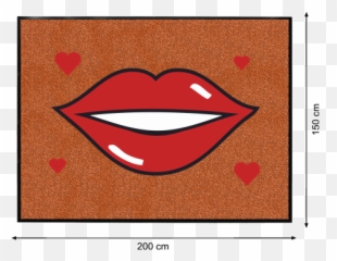 Personalised Printed Doormat 200 X 150 Cm With Printing Red Lips - Vegetation Regions Of Canada Png,Lip Print Png