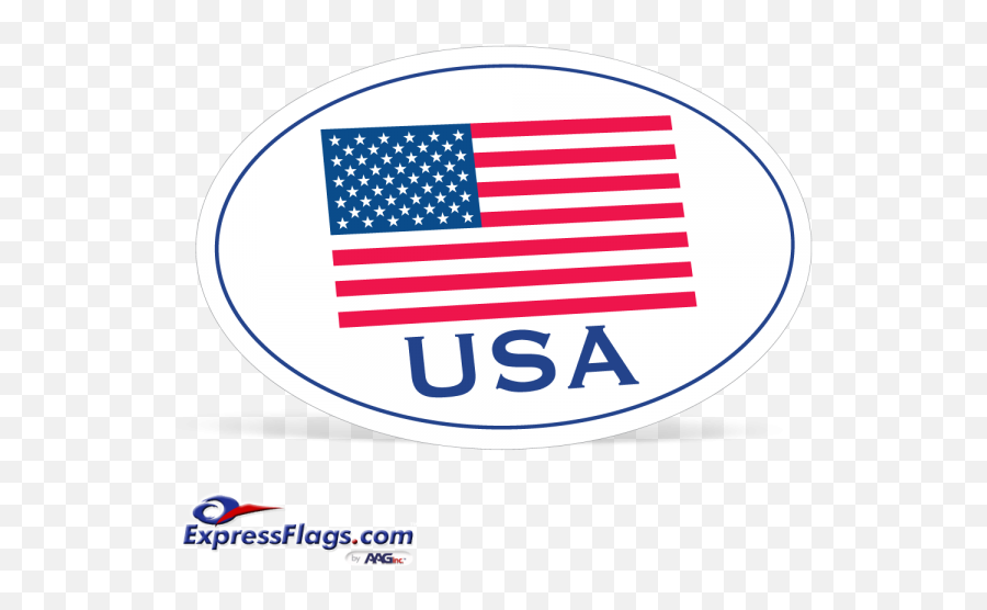 Oval American Flag Die - Cut Decals 4 In X 6 In American Flag Png,American Flag Logo