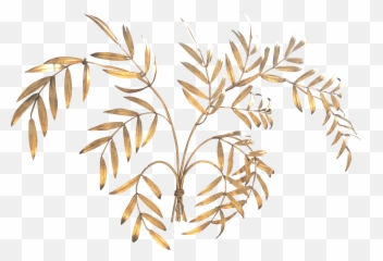 1960s Gold Leaf Branches Wall Sculpture Hanging - Illustration Png,Gold Leaf Png