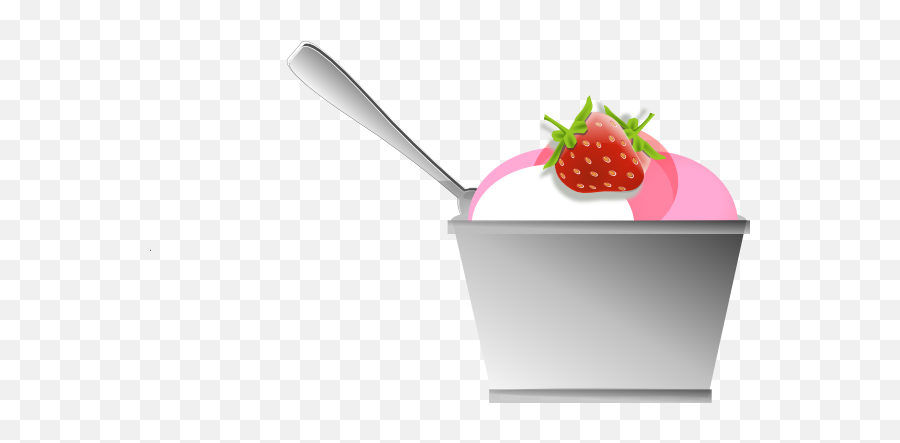 Ice Cream Cup Clipart Png Image - Cartoon Strawberry,Ice Cream Cup Png