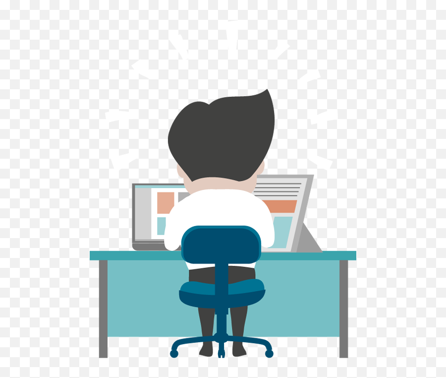 Business Man Working - Working At Desk Clipart Png,Desk Transparent Background