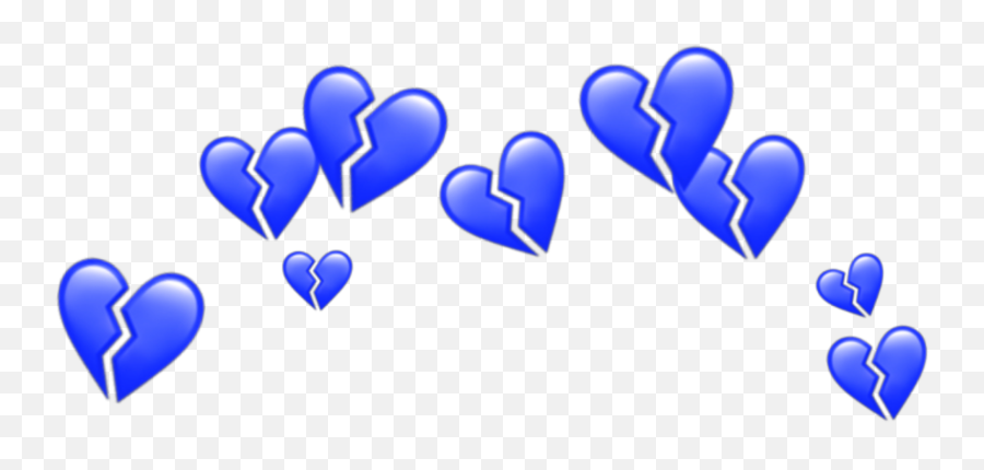 Download Blue Hearts Heart Crowns Crown - Black Broken Heart Crown Transparent Png,Blue Heart Png