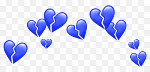 Download Blue Hearts Heart Crowns Crown - Black Broken Heart Crown Transparent Png,Blue Heart Png
