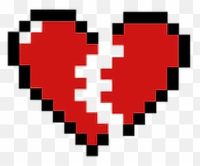 Download Hd Red Pixelated Broken Heart Redheart Brokenheart - 8 Bit png