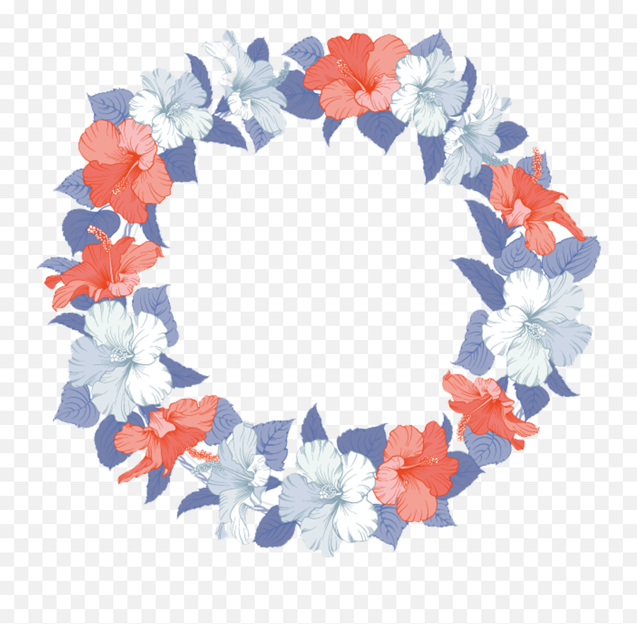 Download Jpg Invitation Flower Hibiscus Wreath Hawaii - Hawaiian Wreath Clipart Png,Hawaiian Flower Png