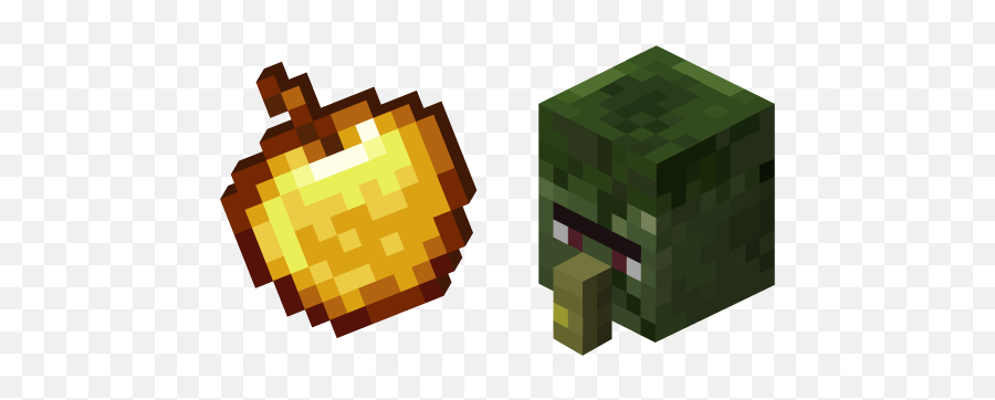 Minecraft Golden Apple And Zombie Villager Cursor U2013 Custom - Tree Png,Golden Apple Png