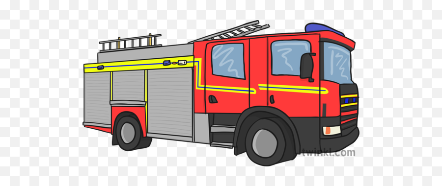 Fire Truck Illustration - Twinkl Fire Truck Illustration Png,Fire Truck Png
