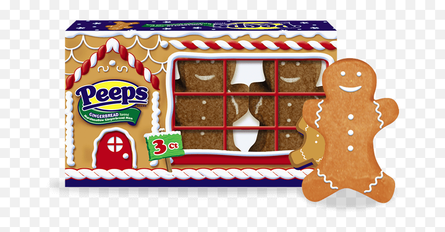 Download Hd Gingerbread Flavored Marshmallow Men - Peeps Christmas Png,Peeps Png