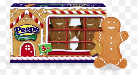 Download Hd Gingerbread Flavored Marshmallow Men - Peeps Christmas Png,Peeps Png