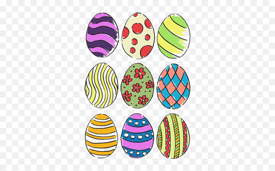 Download Hd Set Of Easter Eggs Vector - Colorful Easter Egg Colored Easter Egg Printable Png,Easter Egg Png