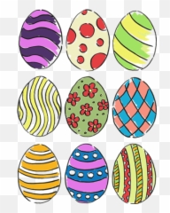 Download Hd Set Of Easter Eggs Vector - Colorful Colored Printable png