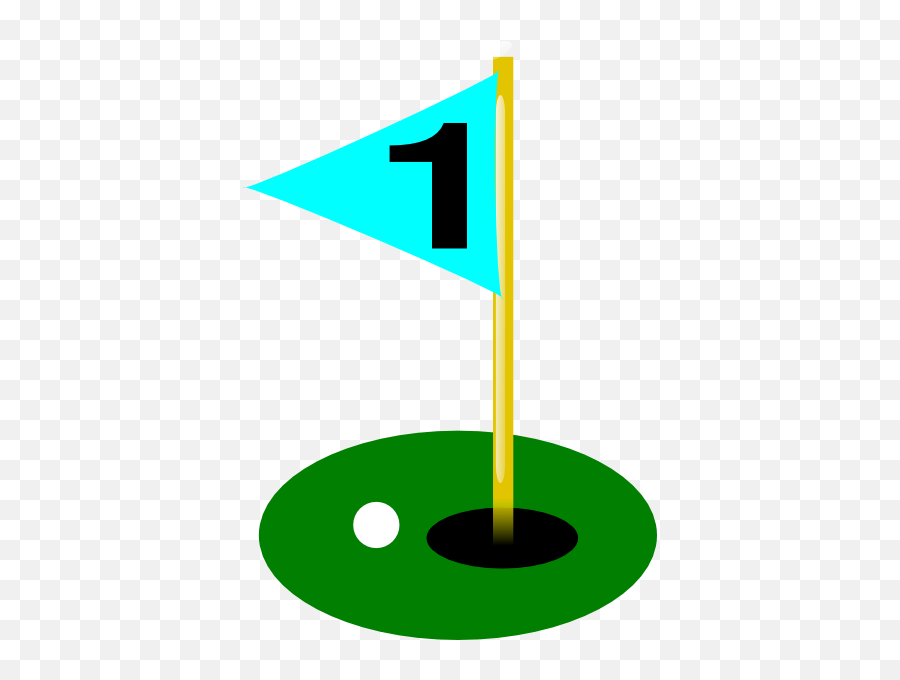 Golf Ball Flag 1st Hole With Clip Art - Golf Ball In Hole Clipart Png,Golf Ball Transparent Background