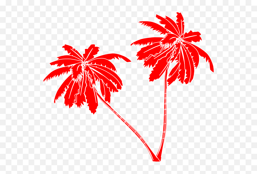 Download Red And White Palm Trees Clip Art - Red Red Palm Tree Vector Png,Palm Tree Clip Art Png
