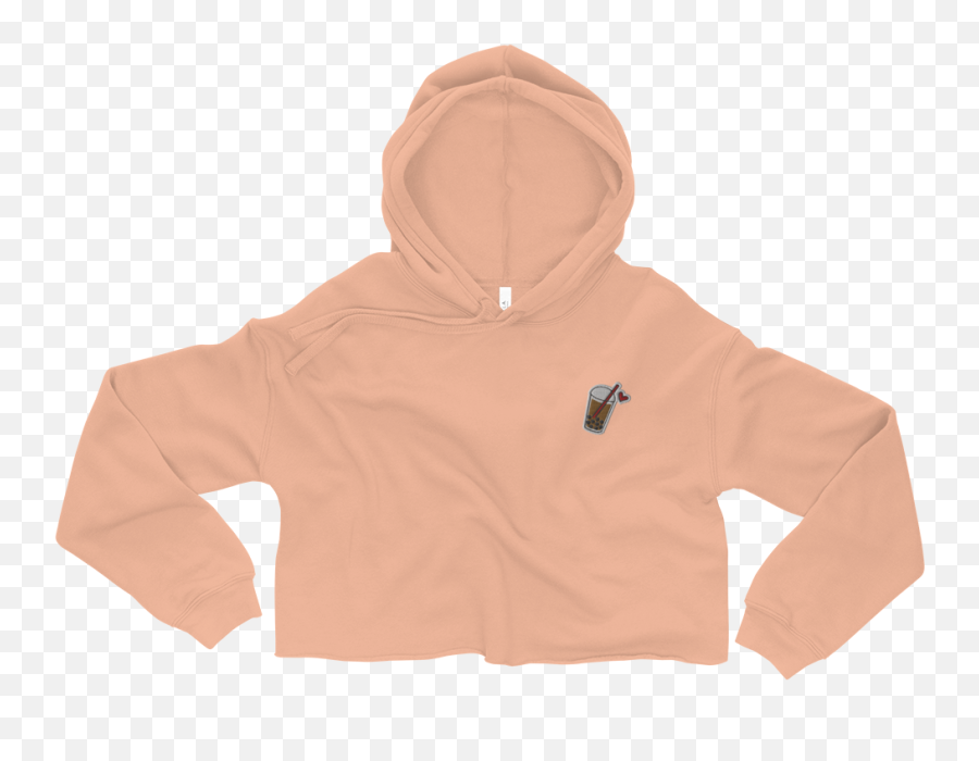 Embroidered Icon Crop Hoodie - Crop Top Png,Peach Icon