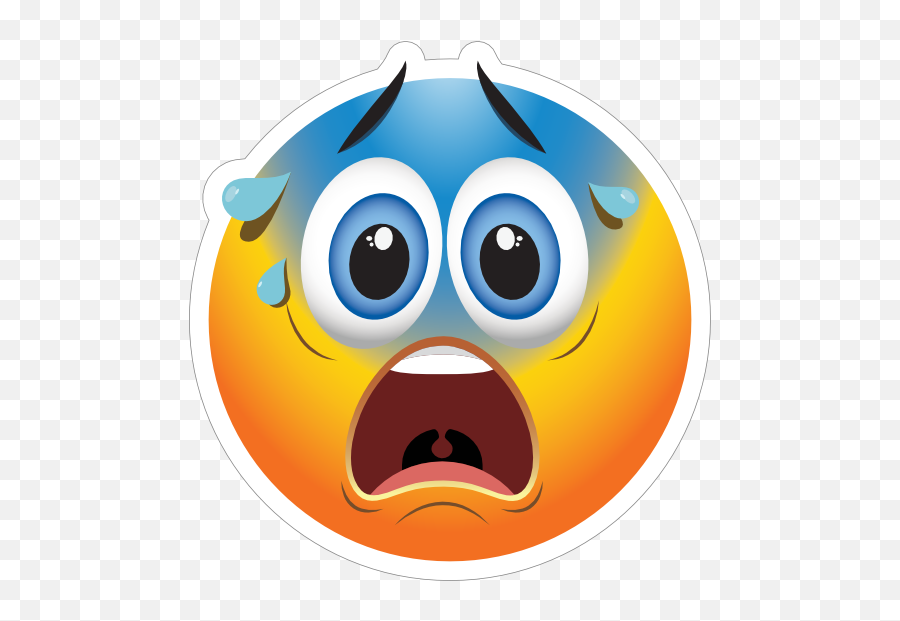 Cute Terrified Emoji Sticker - Despair Emoticon Png,Emoji Icon Answers 26