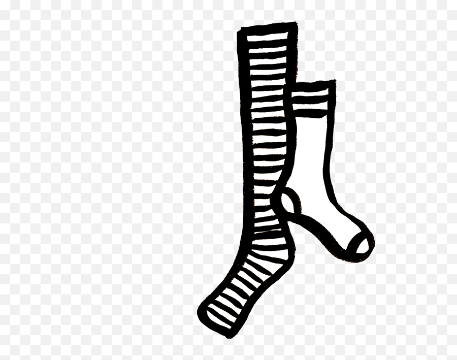 Socks Clipart Mismatched Sock - Crazy Sock Clipart Black And Clipart Mismatch Socks Png,Socks Png