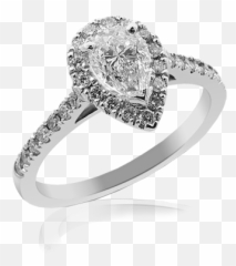Pear Shape Halo - Pear Shaped Diamond Ring Png,Halo Ring Png