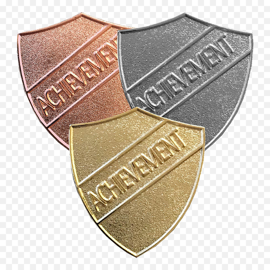 Achievement Shield Badge School Store - Bronze Silver Gold Badges Png,Silver Shield Png