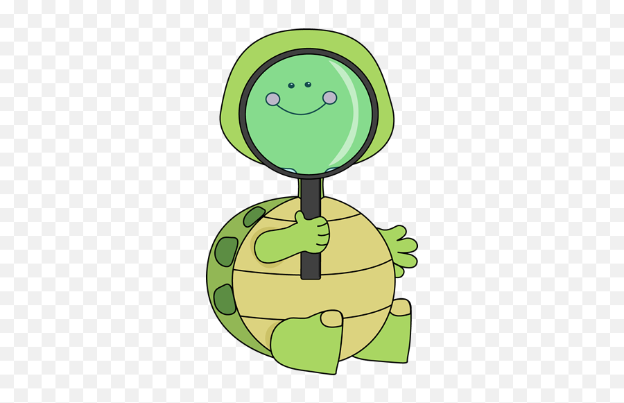 Download Turtle Looking Through Magnifying Glass - Looking Cartoon Cute Magnifying Glass Png,Magnifying Glass Clipart Png