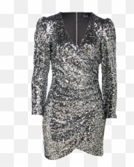 Sequin Sparkle Dress In Silver Bardot - Sparkle Dress Png,Sequins Png
