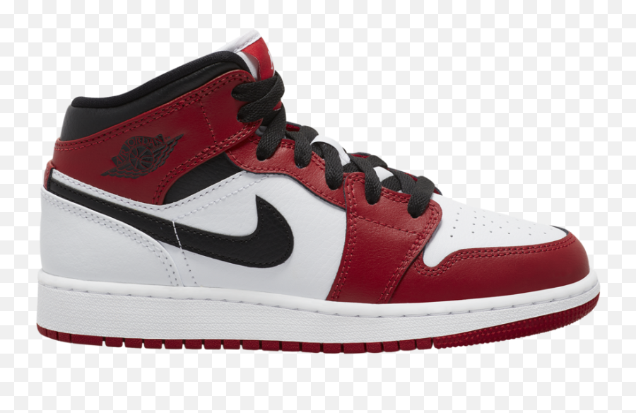 This Air Jordan 1 Mid Gs Gym Red Is Dropping Soon - Air Jordan 1 Mid Red And White Png,Air Jordan Png