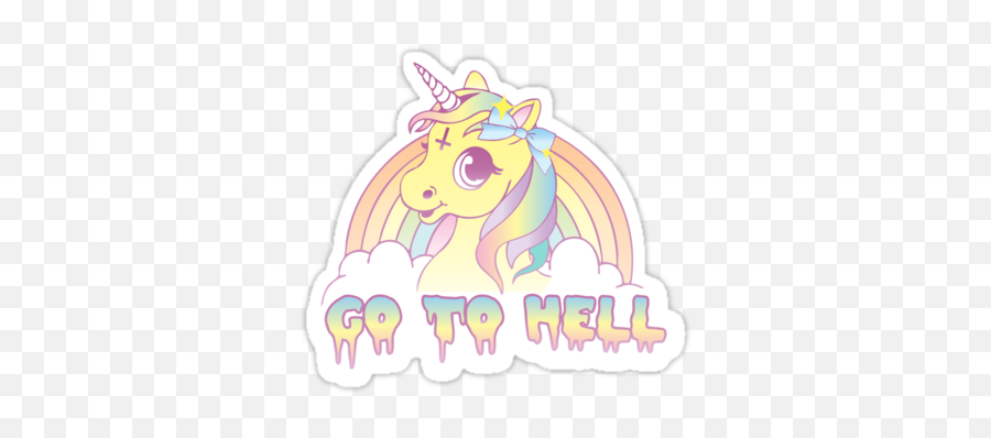 Unicorns Pastel Goth Transparent U0026 Png C 2542275 - Png Go To Hell Unicorn,Hell Png