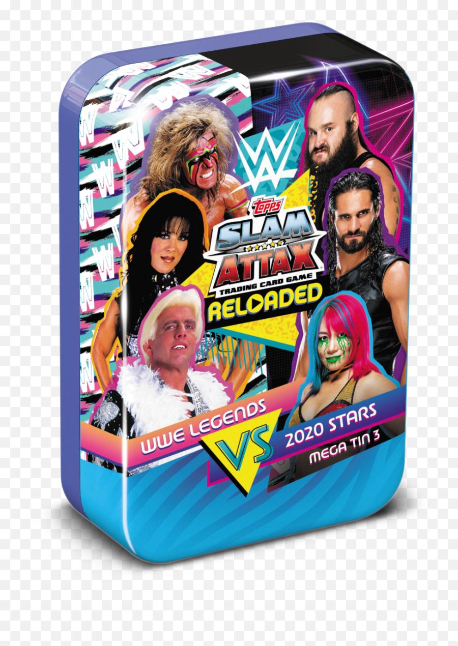 Wwe Slam Attax Reloaded 2020 - Legends Vs 2020 Stars Mega Tin 3 With Stone Cold Steve Austin Card Wwe Slam Attax Reloaded Tin Png,Stone Cold Png