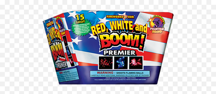 Aerial 500 Gram Repeaters Red White U0026 Boom Premier 15 - Phantom Fireworks 500 Gram Cakes Png,White Fireworks Png