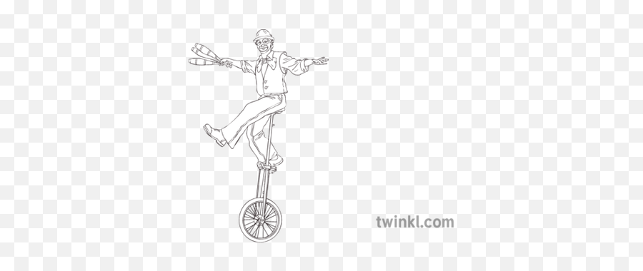 Unicycle Clown Entertainer Person Riding Mps Ks2 Black And - Street Unicycling Png,Unicycle Png