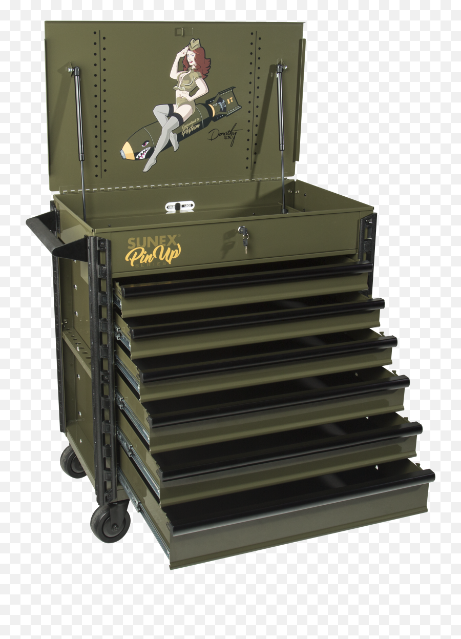 Premium Full Drawer Service Cart - Pin Up Series Dorothy Sunex Pin Up Tool Box Png,Pin Up Png