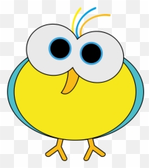 Birdie With Big Eyes Vector Clipart Image Free Stock - Cute png
