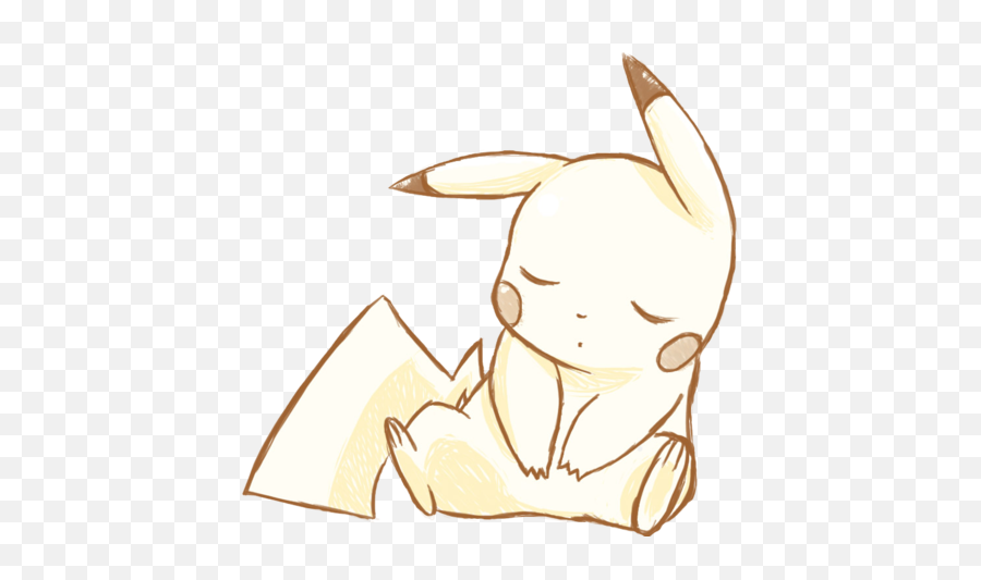 Cute Pikachu 3 Uploaded By Daniela - Pikachu Sleeping Drawing Png,Pikachu Png Transparent