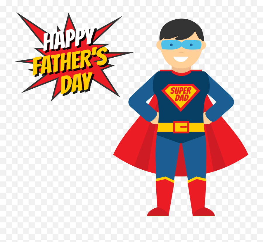 Fathers Day Superhero Illustration - Day Superman Dad Png,Happy Father's Day Png