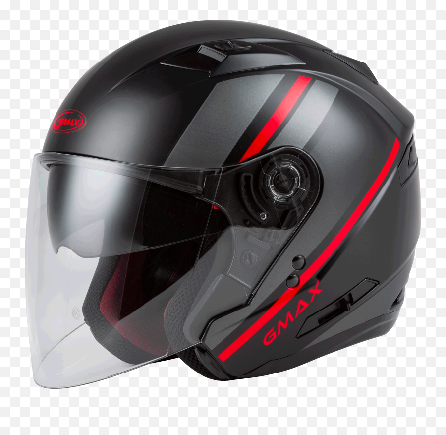 Gmax - O1776326 Of77 Openface Reform Helmet Matte Blackredsilver Lg Png,Icon Half Helmet