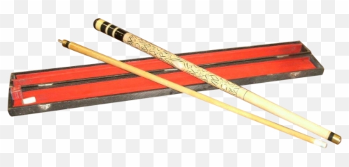 Hand Carved Exotic Tiki Themed Mother Of Pearl Inlay Vintage Pool Cue - Stick png