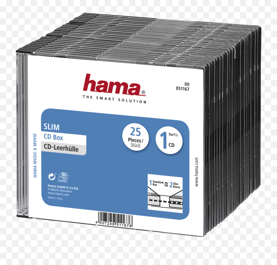 00051167 Hama Slim Cd Jewel Case Pack - Hama Slim Cd Box Png,Cd Case Png