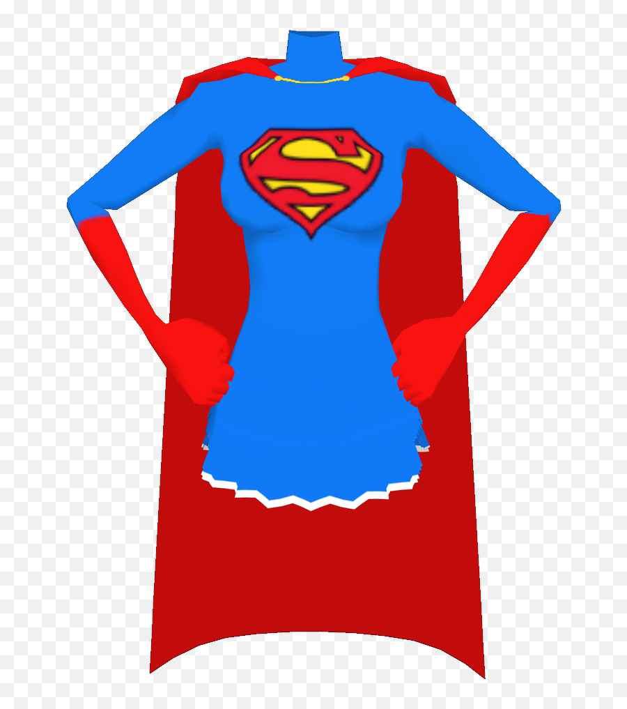 Supergirl Beta Top Cape Gloves Front - Superhero Silhouette No Cape Png,Super Girl Png