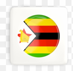 Square Icon With Round Flag Illustration Of Zimbabwe - png