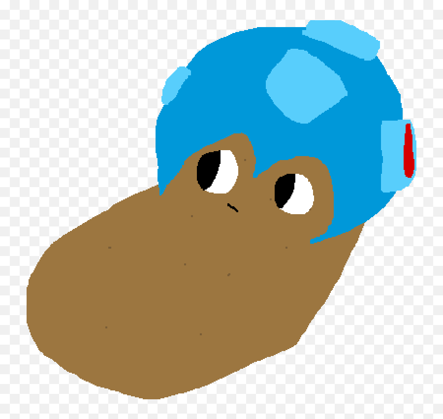 Very Weird Drawing A Potato With Megaman Helmet - Drawing Megaman Potato Png,Weird Png