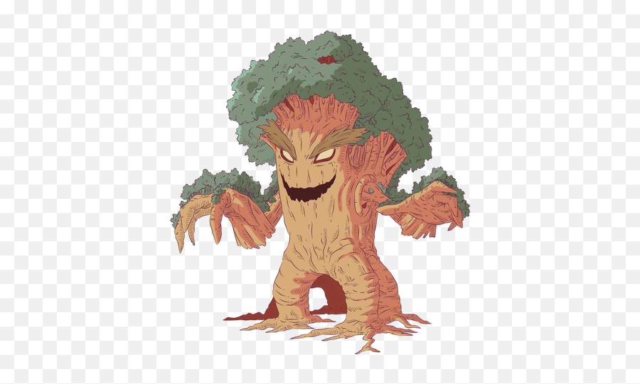 Ent Treant Tree Colored Coloured Illustration - Transparent Ent Transparent Png,Groot Png