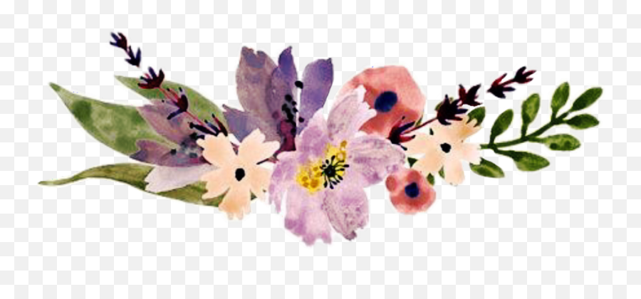 Hd Border Flowers Divider Watercolor - Flowers Divider Png,Watercolor Border Png
