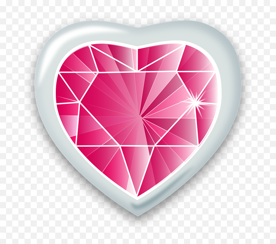 Download Pink Diamond Heart Png Transparent Image - Free Diamond Heart Drawing,Corazon Png