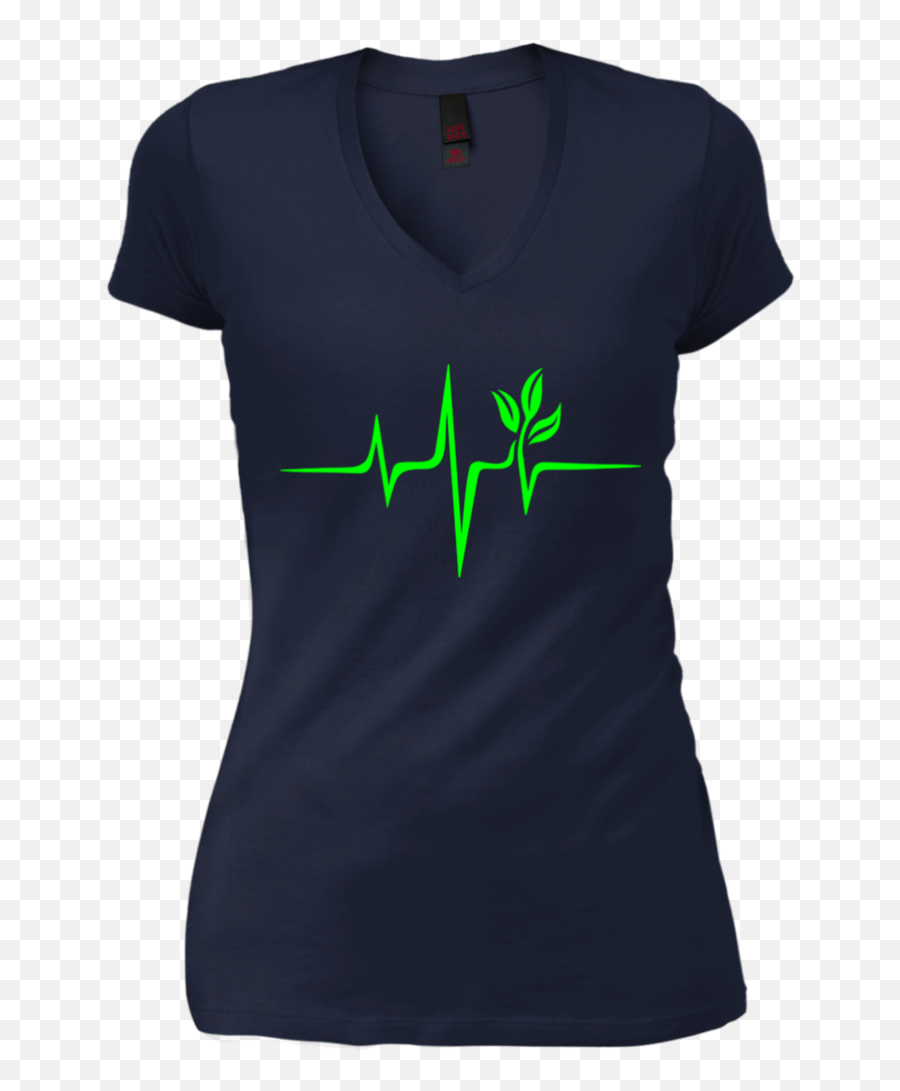 Pulse Green Go Vegan Save Earth Wave Heartbeat T - Shirt Active Shirt Png,Heartbeat Png