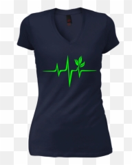 Pulse Green Go Vegan Save Earth Wave Heartbeat T - shirt Active Shirt png