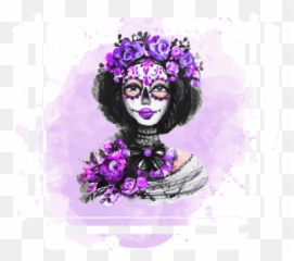 Mexican Skull Ps4 Skin Sticker - Ropa Con Diseño De Catrina Png,Mexican Flowers Png