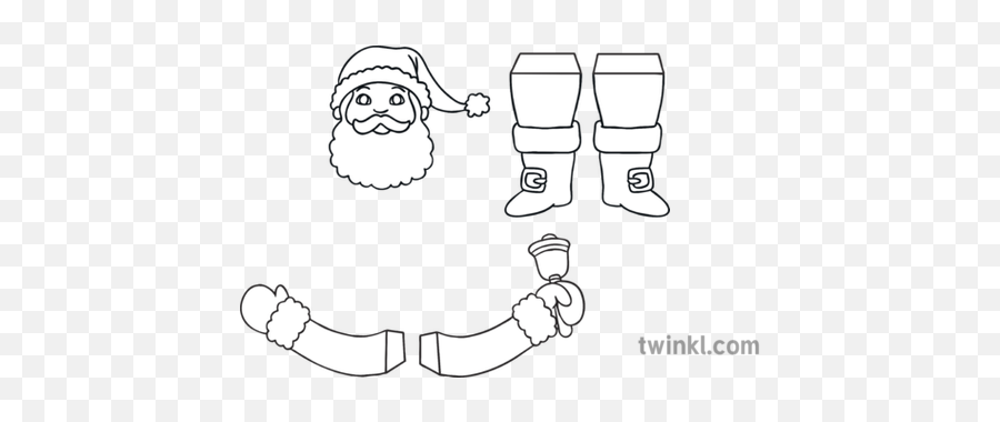 Santa Hands Legs Face Spiral Paper Ornament Craft - Santa Claus Png,Santa Face Png