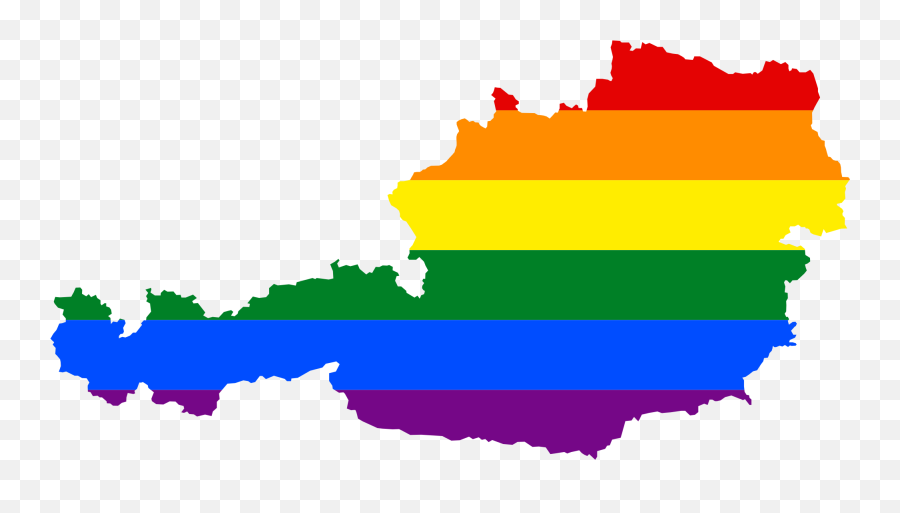 Lgbt Flag Map Of Austria - Austria In The Eu Png,Lgbt Flag Png